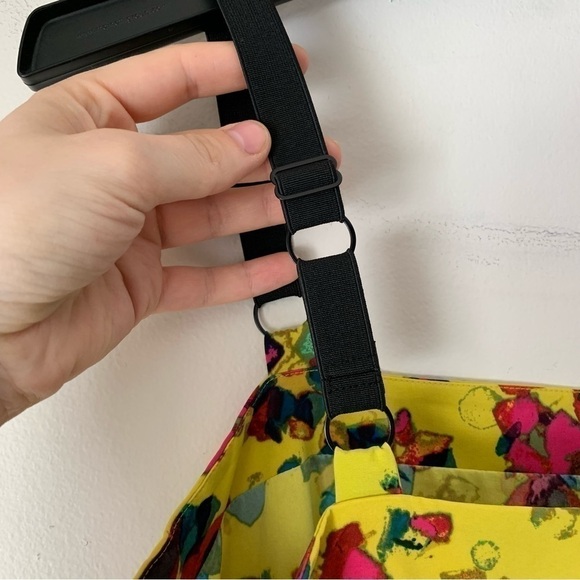 Rachel Rachel Roy Chartreuse Yellow Floral Drop Waist Ruffle Mini Dress Size 10 - Picture 5 of 11